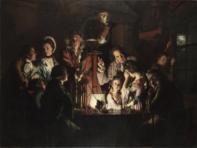 Een experiment op een vogel in een luchtpomp door Joseph Wright of Derby